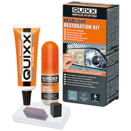 Quixx Kit Pentru Reparatia Si Intretinerea Farurilor, Pasta Pentru Polisul Si Etansarea Farurilor